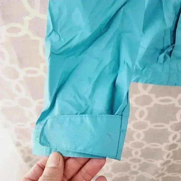 Columbia Blue Full Zip Windbreaker Hoodie Jacket women's M - Picture 3 of 11